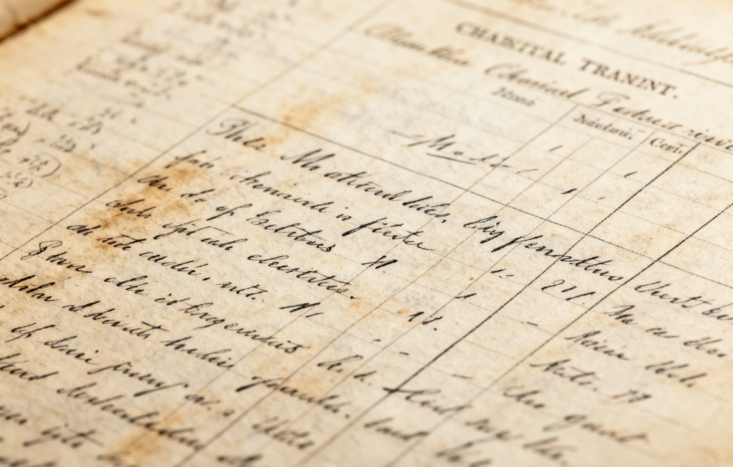 Historic ledger and archival materials of the trust